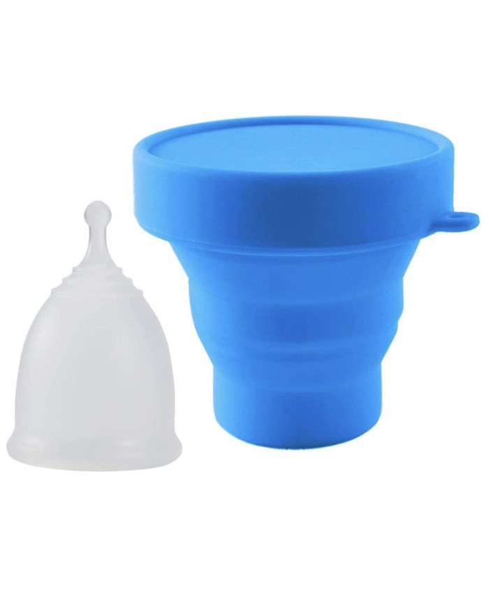 Copa menstrual  cup Croing ,con 4 und ,diferentes tamaños+ recipiente mas funda.