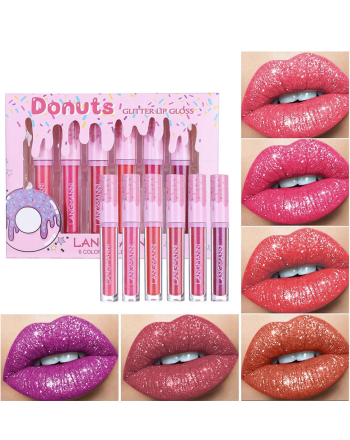 Gloss lip Glitter Donuts de 6 unidades