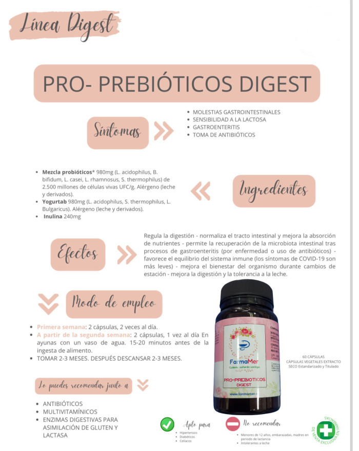 Farmamer pro-Prebioticos Digest 30 cápsulas